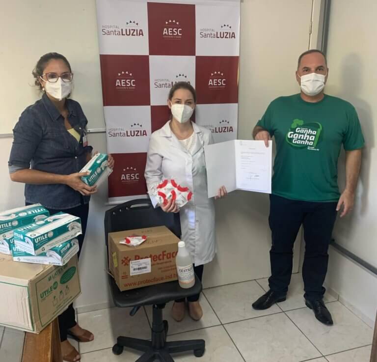 Hospital Santa Luzia recebe doação de insumos e EPIs do Sicredi e do movimento Todos Pela Saúde