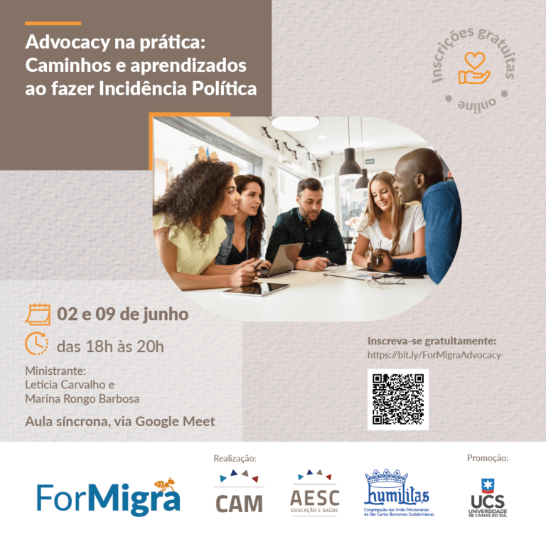 Curso gratuito sobre advocacy capacita para elaboração de políticas públicas em migração e refúgio