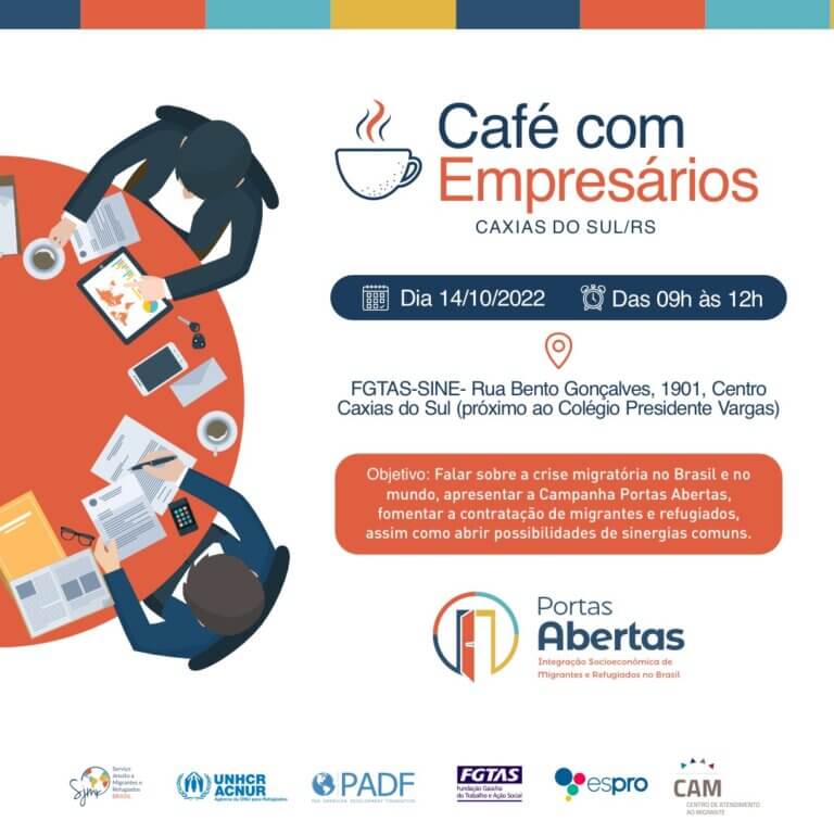 CAM aborda empregabilidade para migrantes no Café com Empresários, em Caxias do Sul