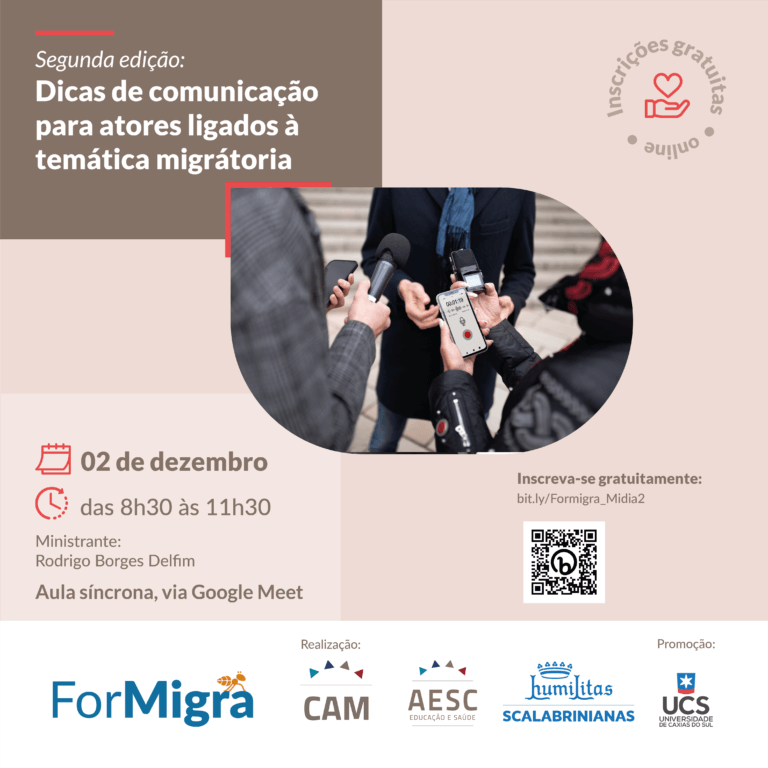 Curso gratuito apresenta dicas de comunicação para pessoas ligadas à temática migratória